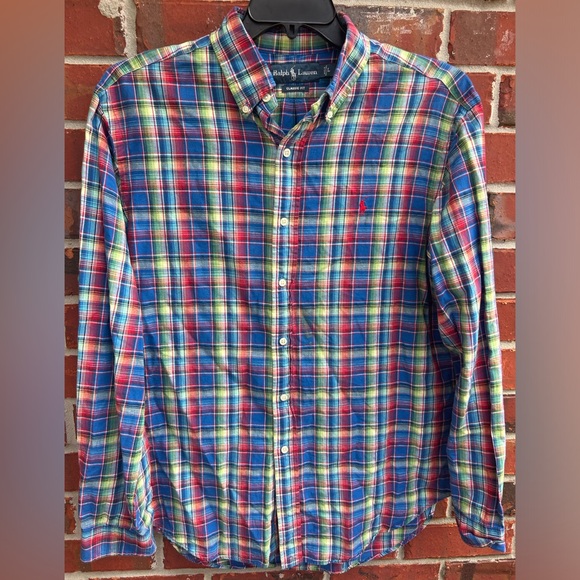 Polo Ralph Lauren Classic Fit Button Up Long Sleeve Multicolored Plaid L Shirt - Picture 1 of 7